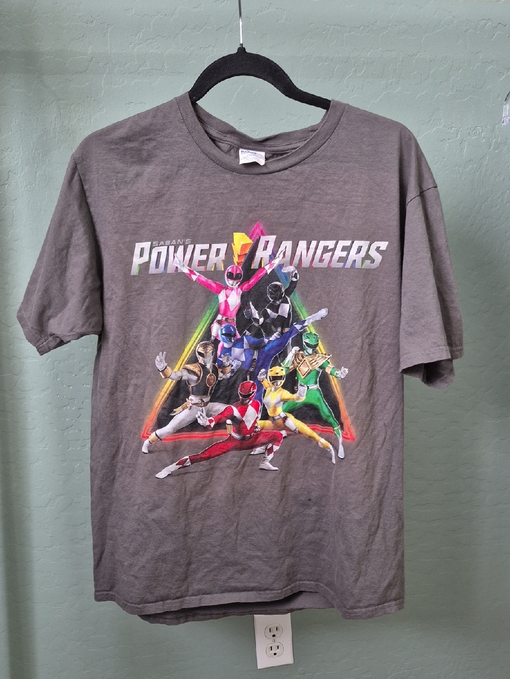 Power Rangers Graphic Tee - Gray with Multicolor Rangers